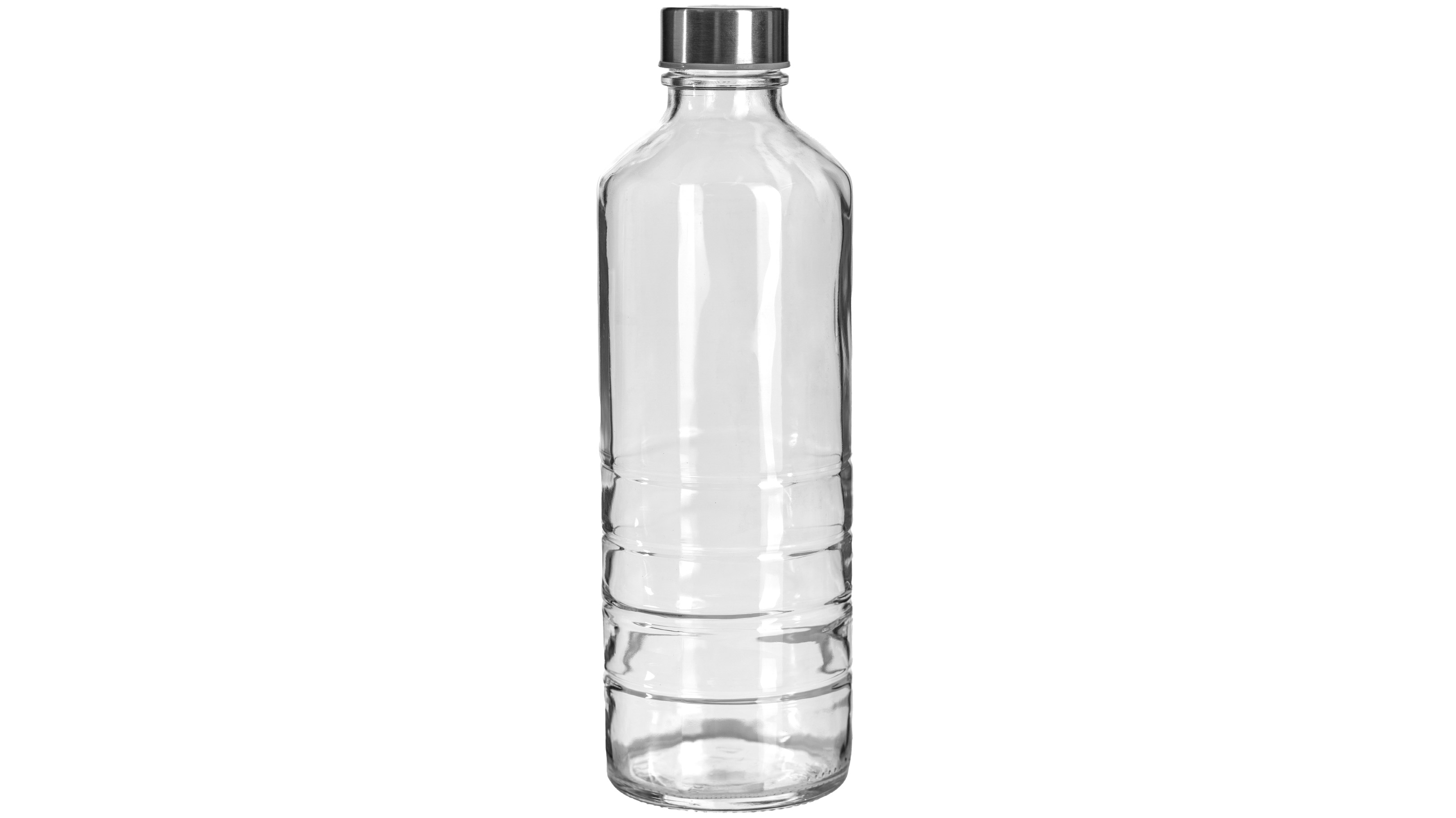 kouvelas stripes flint glass water bottle 1000 ml screw type closure